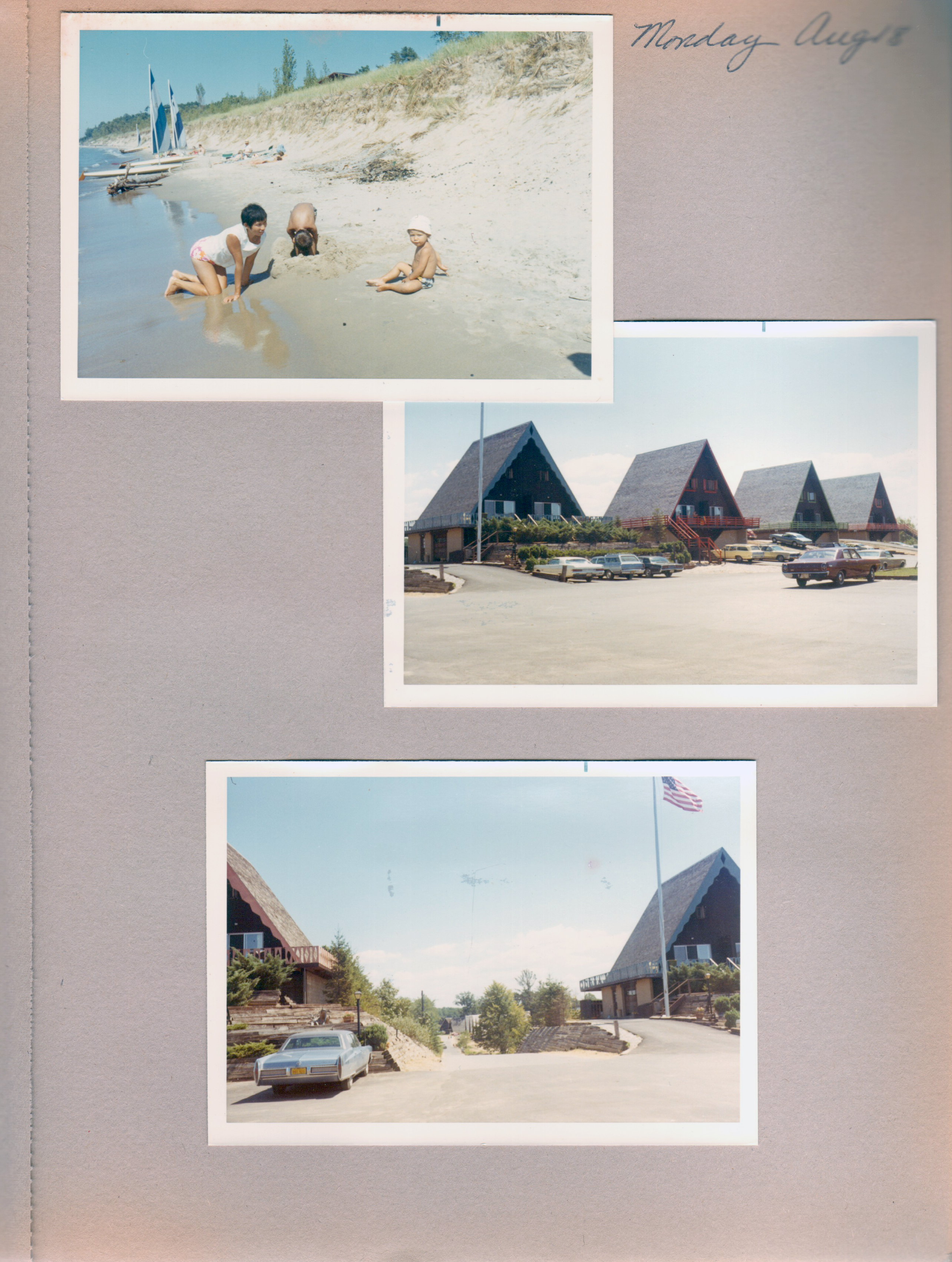 Chalet on the Lake - Michelle, Evrard and Ian Borgerhoff on beach.