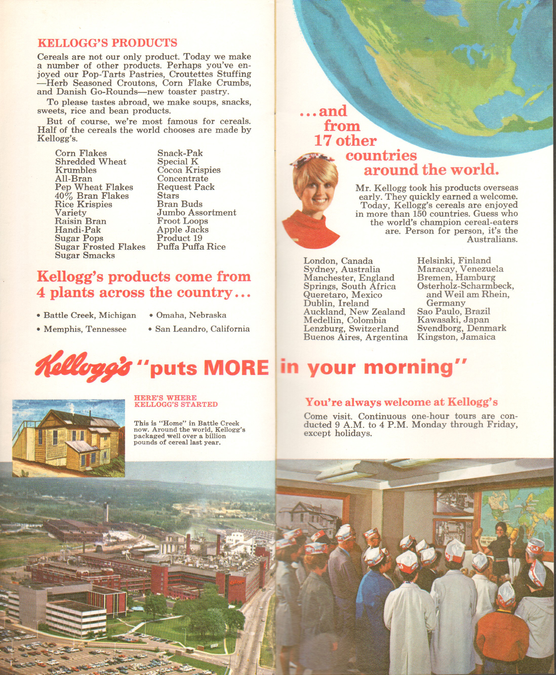 Kellogg's of Battle Creek MI brochure