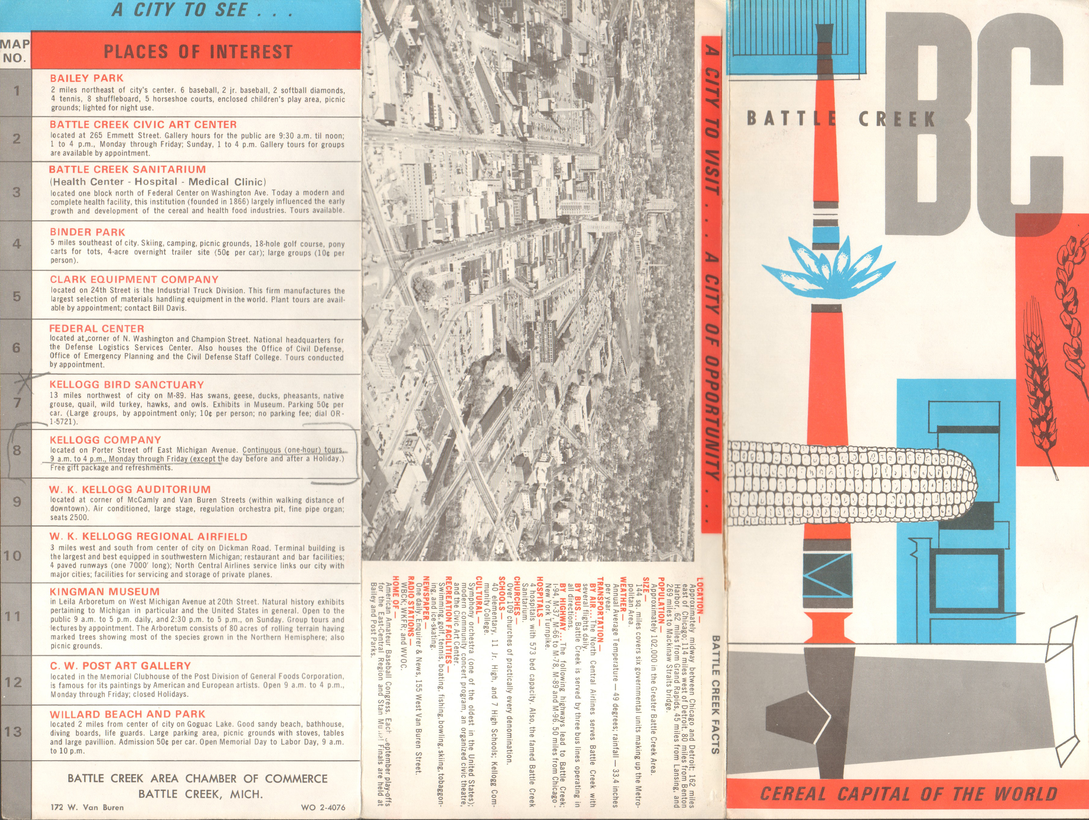 Battle Creek cereal capital of the world brochure.