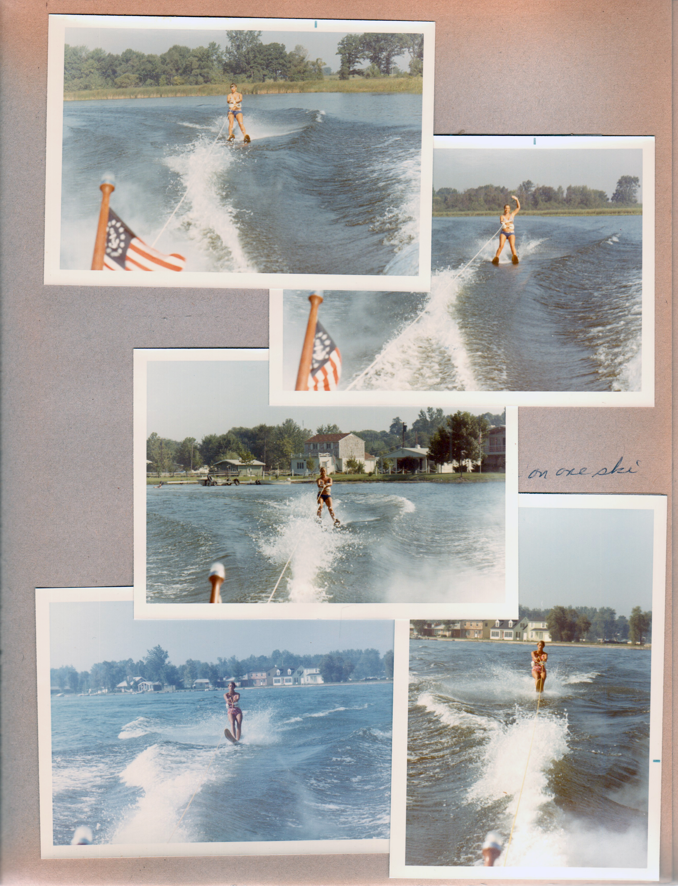 Wawasee - water skiing - Rosemary. Susan slalom