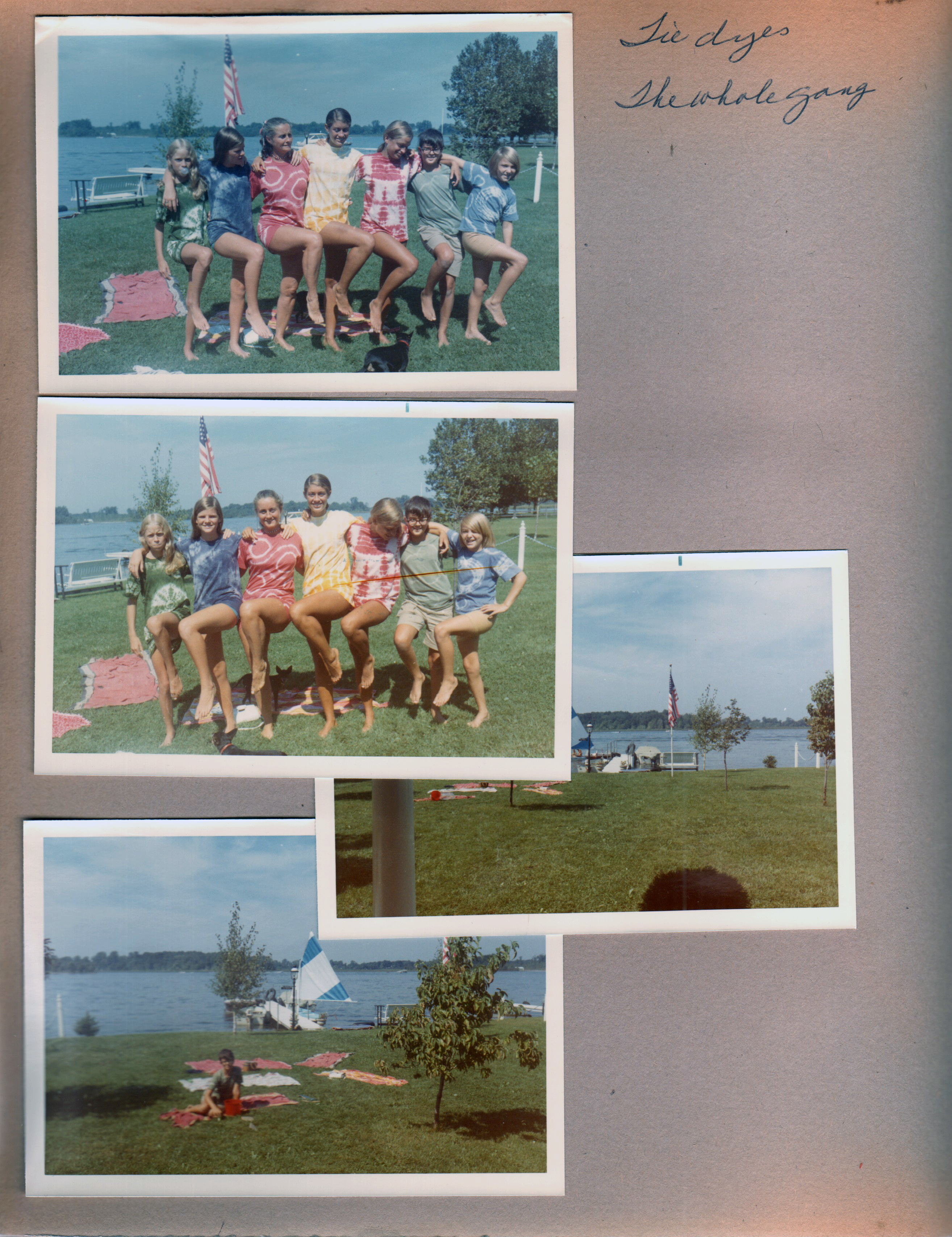 Wawasee - tie dye day - Linda, Susan S, Rosemary, Susan, Susan T, Alan, Cindy.