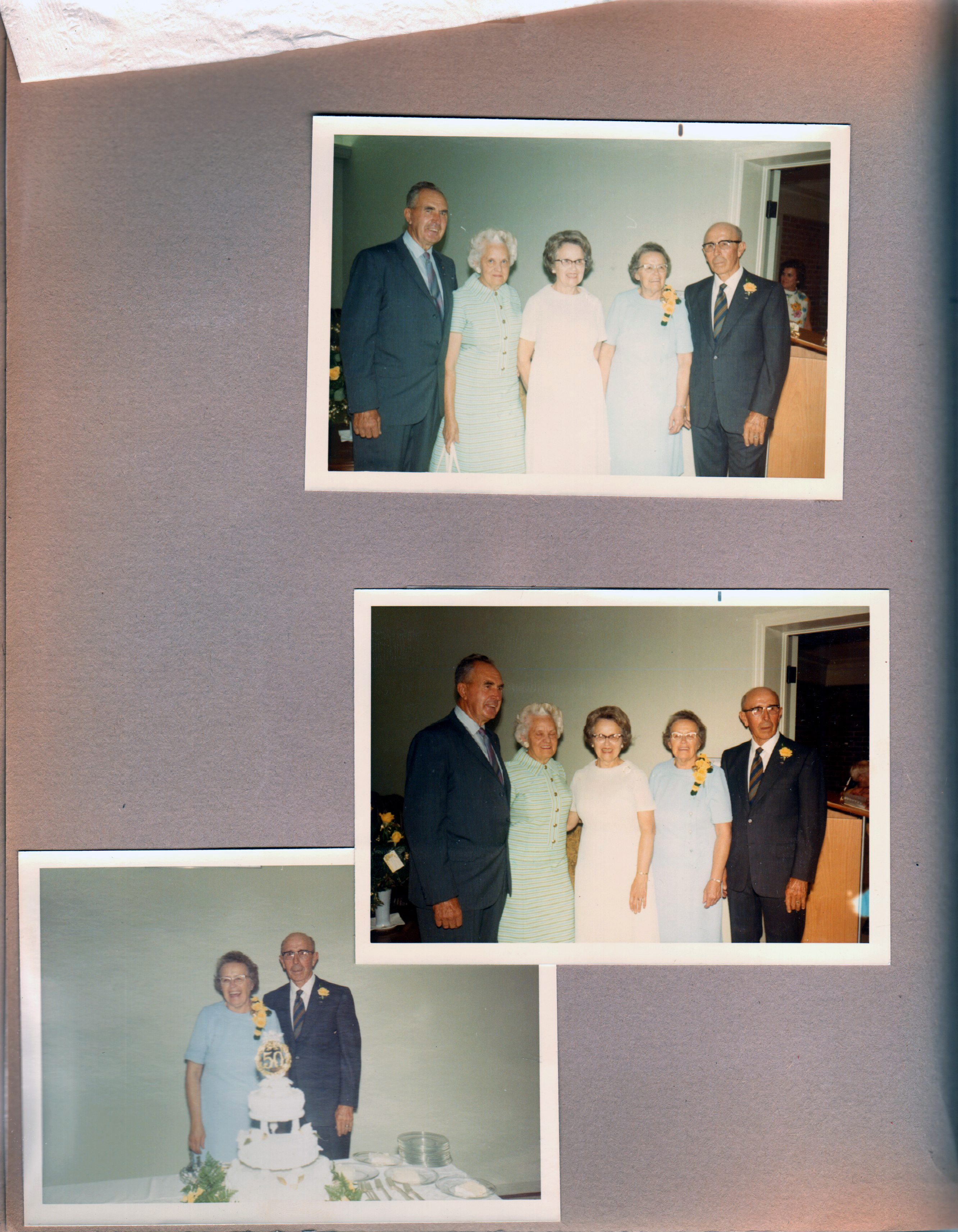 50th anniversary - Edna and Russell Roberts. Girstle, Helen, Edith, Edna and Russell Roberts