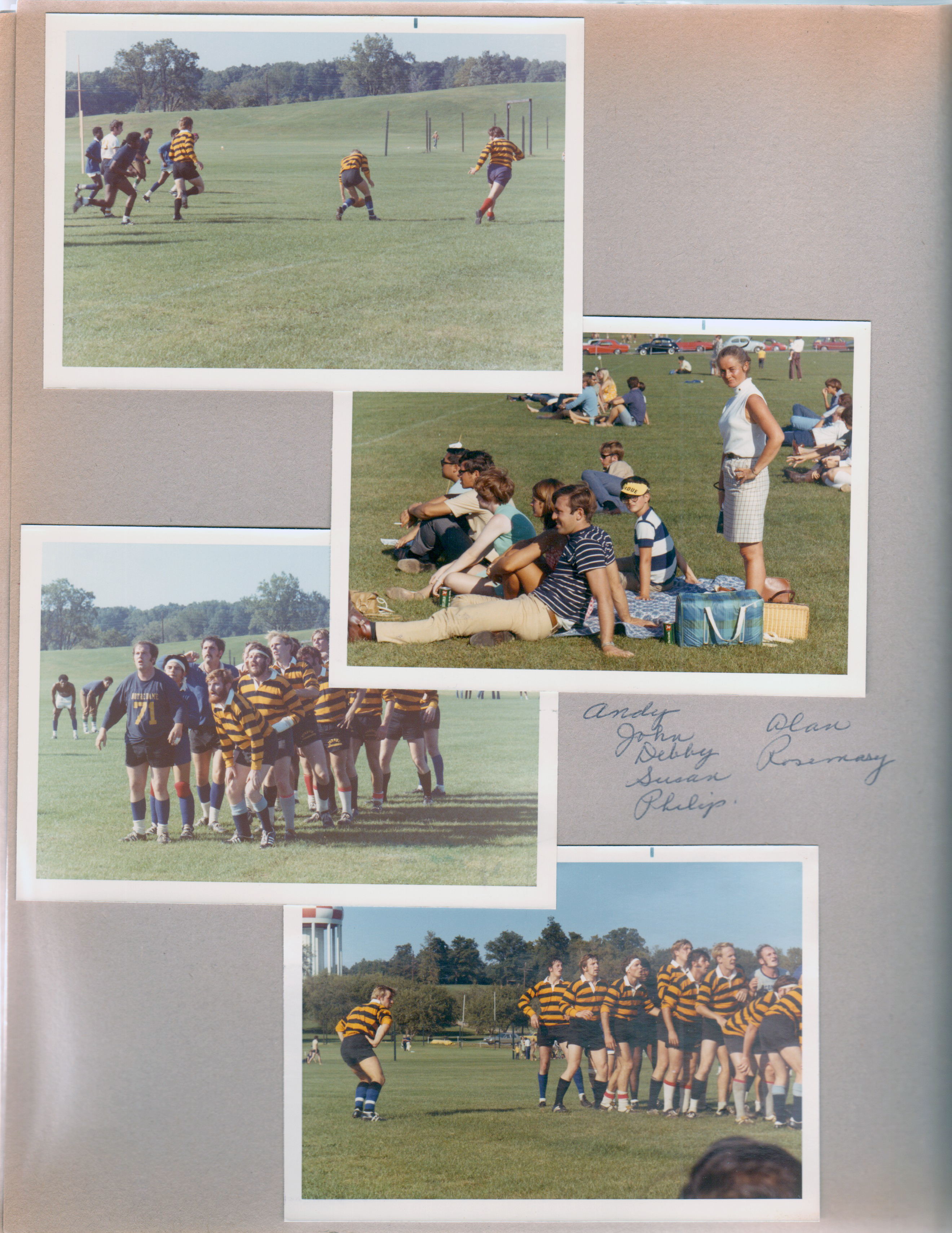 Purdue - rugby game - Andy, John, Debby, Susan, Philip, Alan, Rosemary.