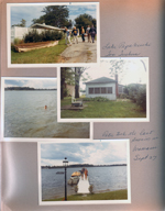 Lake Papakeechi - Eddie, Mike, Peter, Girstle, Glen, John. Wawasee - Tom Tucker's house. Peter in lake. Alan and Peter on dock.