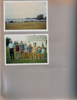 Wawasee - from fish hatchery? sand bar. Wawasee - tie dye day - Glen, Marlene, Eddie, Cindy, Ronna, Tracie, Mary, Nancy.