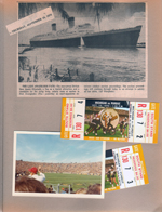 newspaper clipping - Queen Elizabeth awaiting auction at Port Everglades. Purdue - football game. Tickets