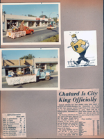 BRHS Homecoming Parade on BR Avenue - Skeffingtons, Crown Loans Barber Shop Pepsi sign. newspaper clipping - Chatard is king of football