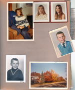 8815 Haverstick - living room - Susan. Ronnie school photo - Kenny, Tracie and Ronna.  Fall trees.