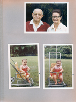 Maybe at Helen's in Baton Rouge - Curt and Helen. Greg in stroller.
