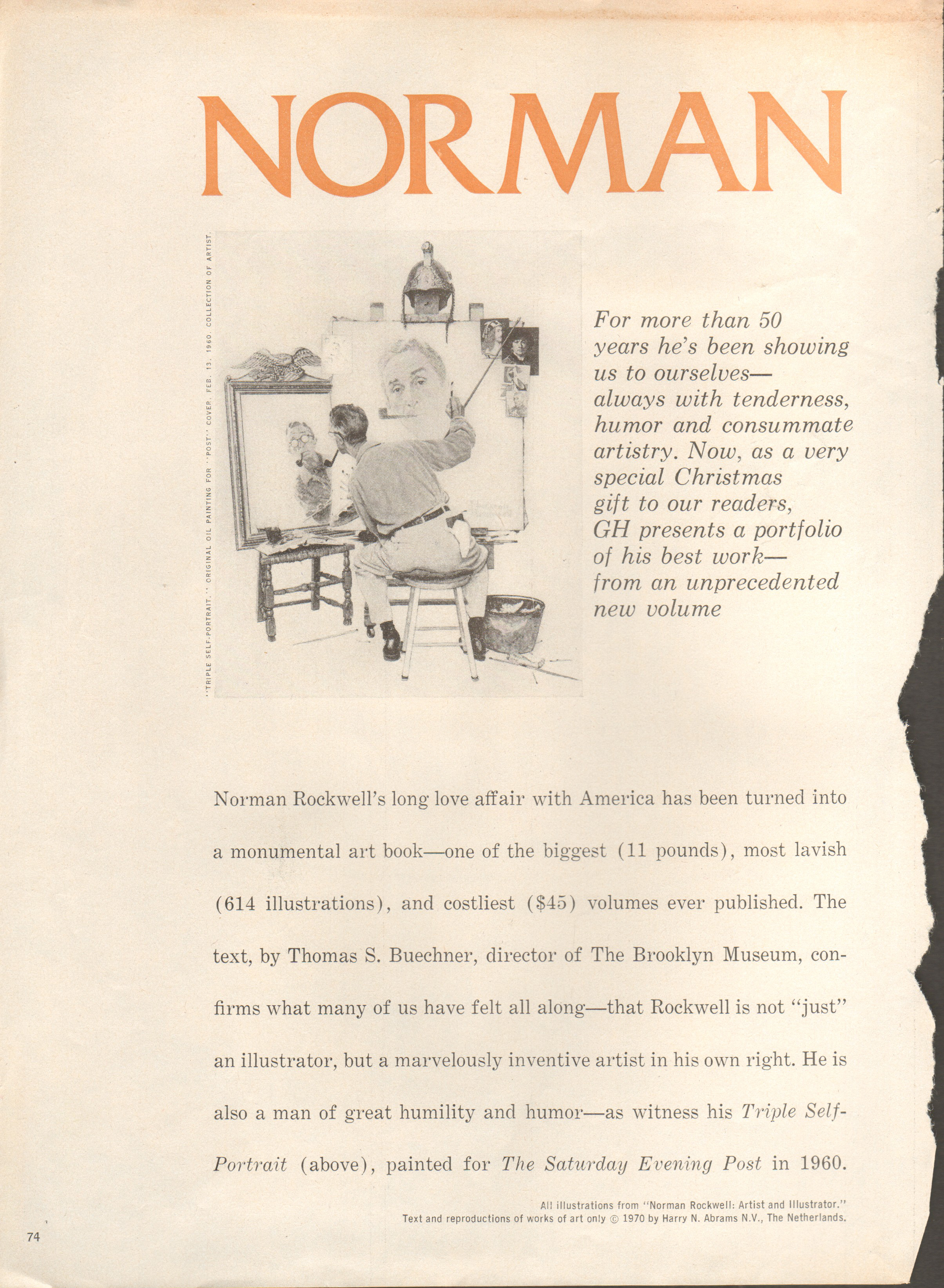 magazine clipping - Norman Rockwell