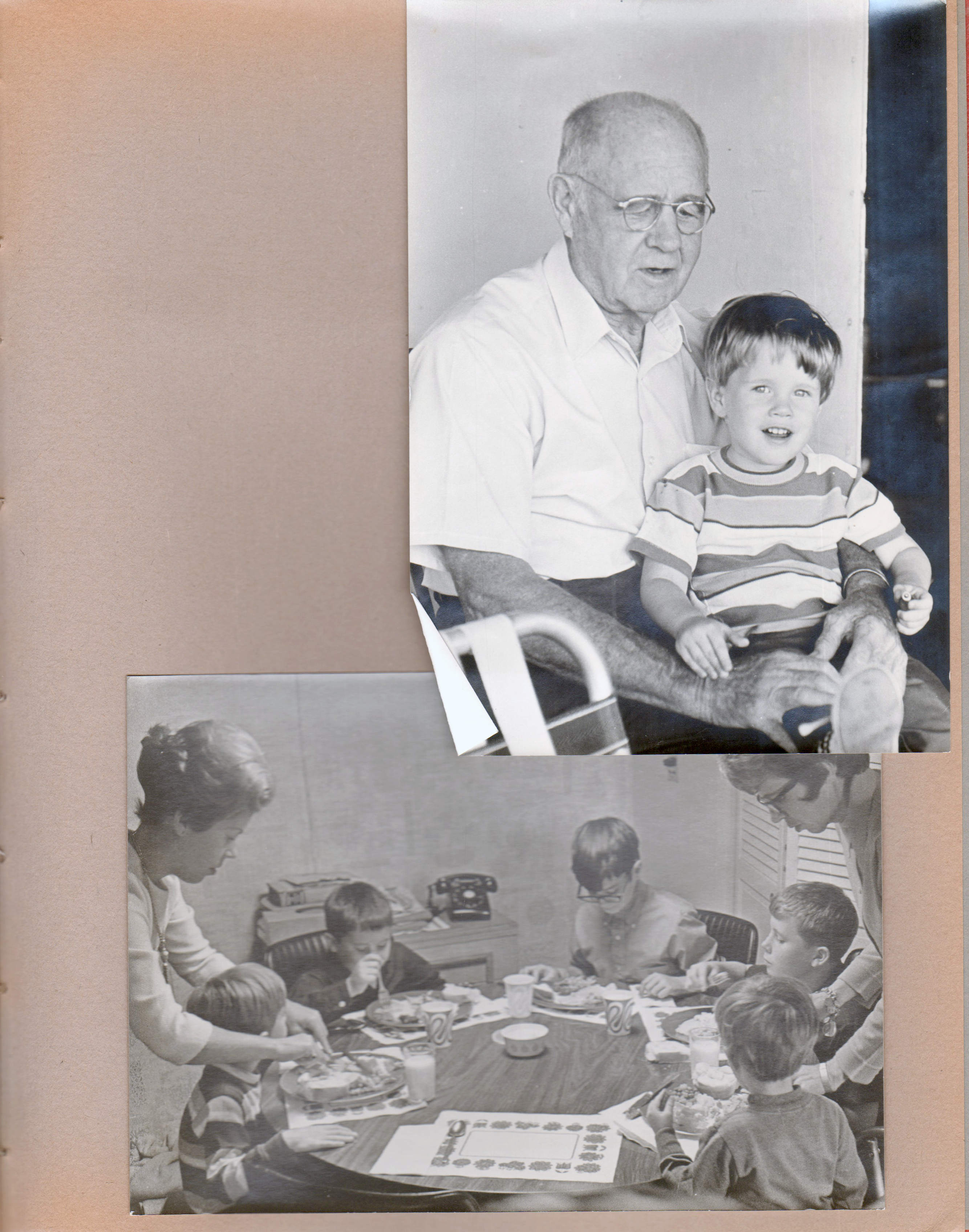 Curt and Bill Letsinger. 6122 kitchen - Betty, Bill, Kenny, Alan, Ronnie, Joe, Sara