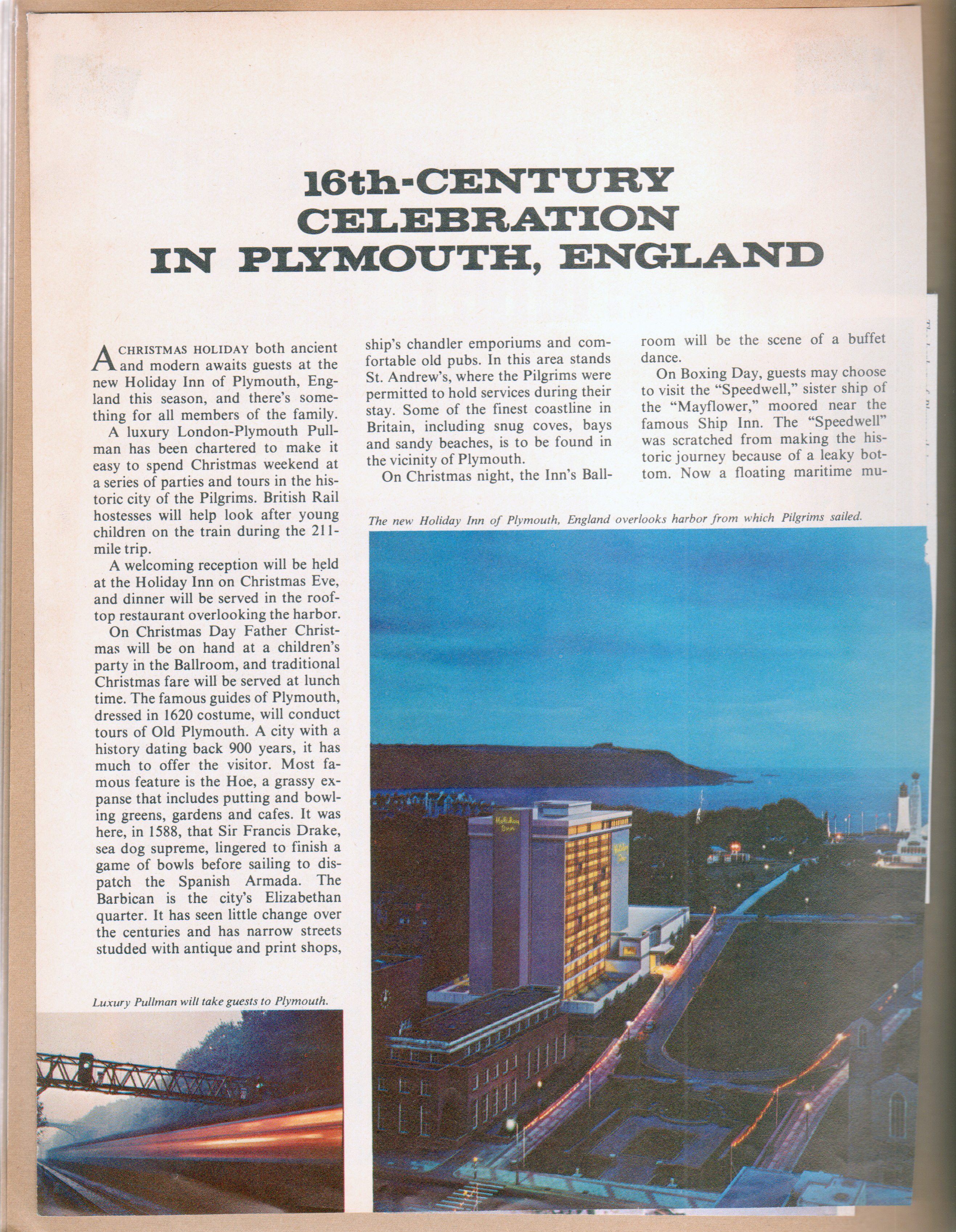 magazine clipping - 16th century Plymouth England