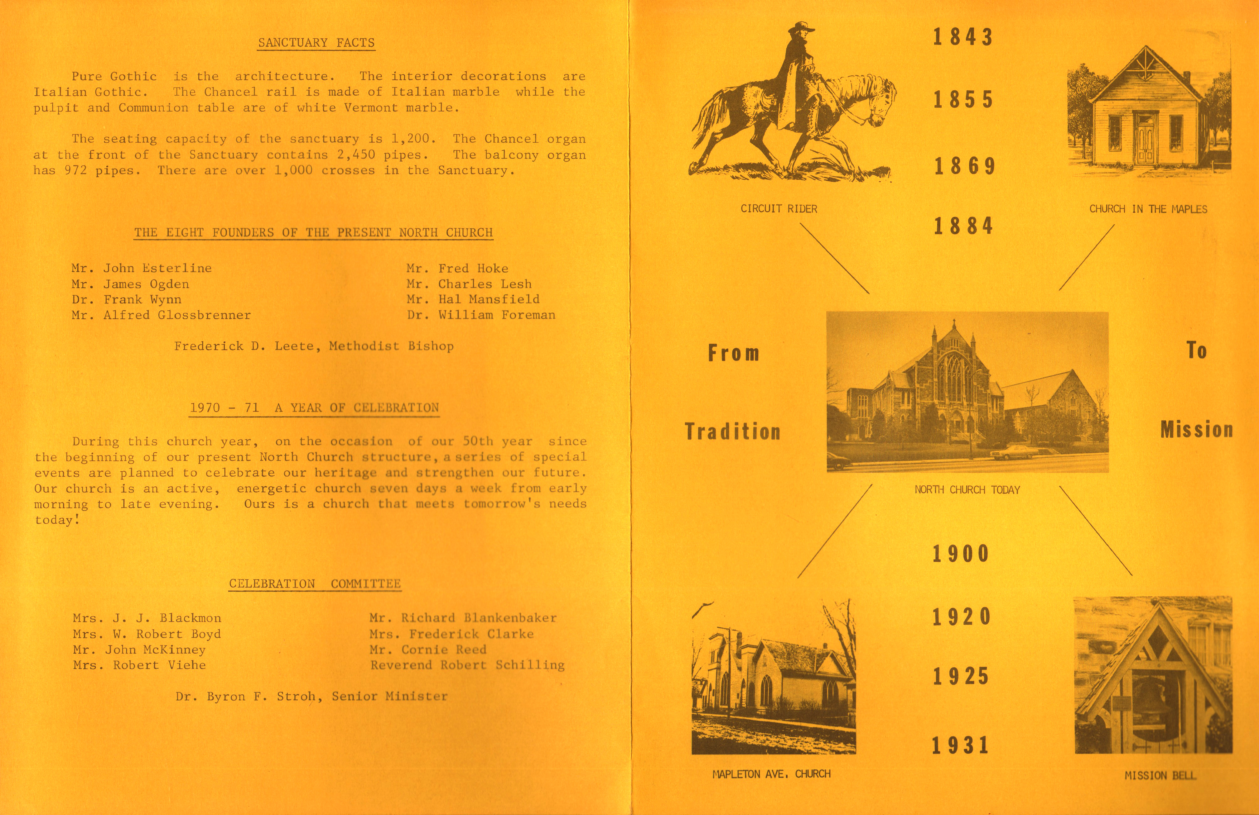North United Methodist Church program Nov 1 1970