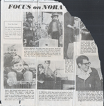 newspaper clipping - Focus on Nora - Alan and Joe Letsinger in little car.