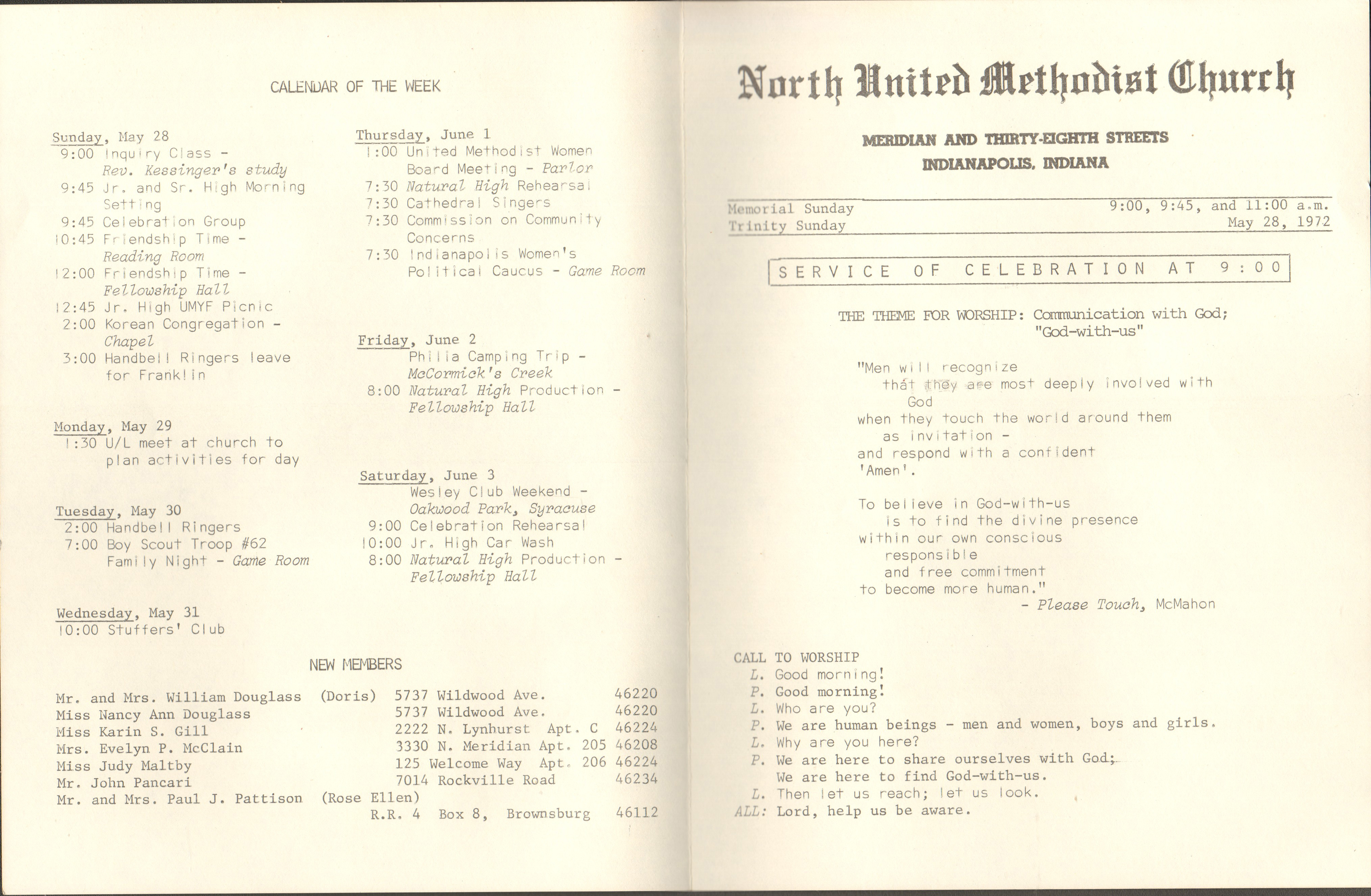 North United Methodist Church program