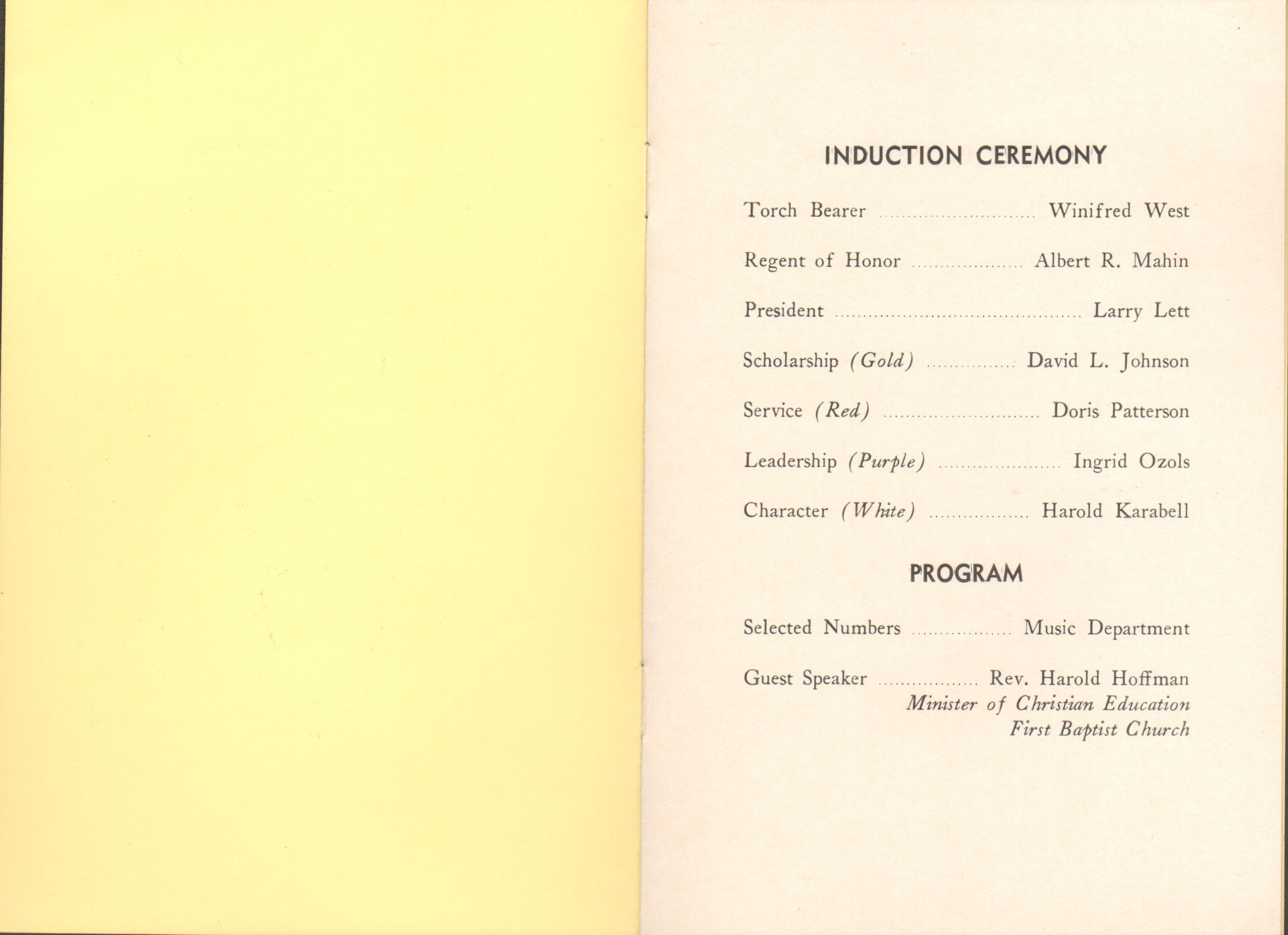 BRHS National Honor Society program