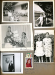 6122 yard - Janie Snodgrass? Susan and Alan at castor bean. Susan on bike, Rosemary by playhouse. Christmas card 1962 - Edelman. Gaye Harrell 9 yr. Donna Jean's.