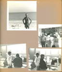 Alan's B&W - Florida trip - Hollywood - Neptune - John on beach. John, Susan and Rosemary in Saks Fifth Avenue in Miami.