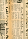 newspaper clipping - Brutal Cold Sweeps Into State