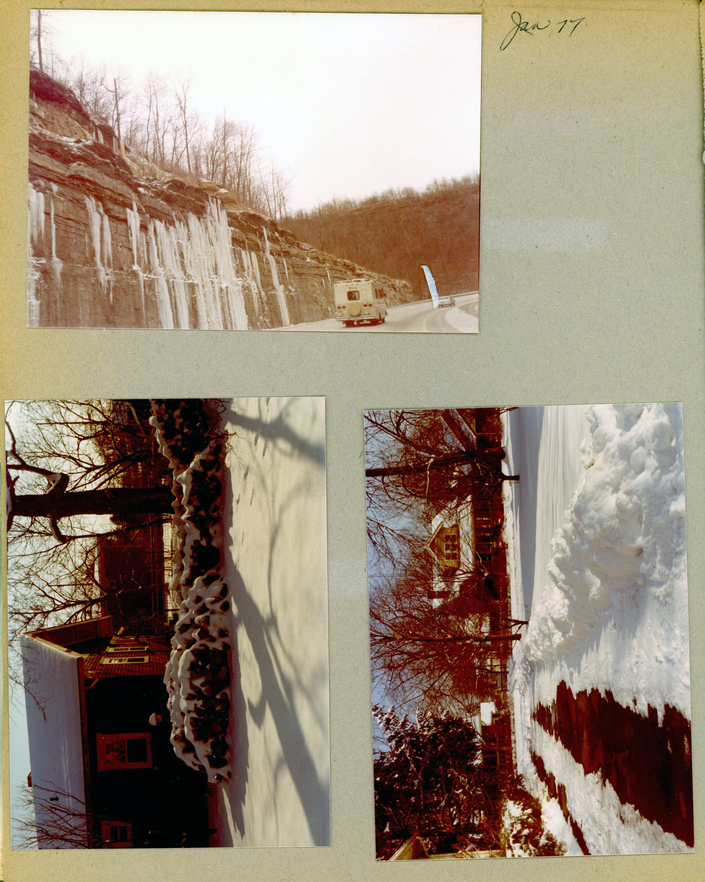 Florida trip - Trip home - frozen waterfalls in Tennessee. Jan 1977 6122 snow.
