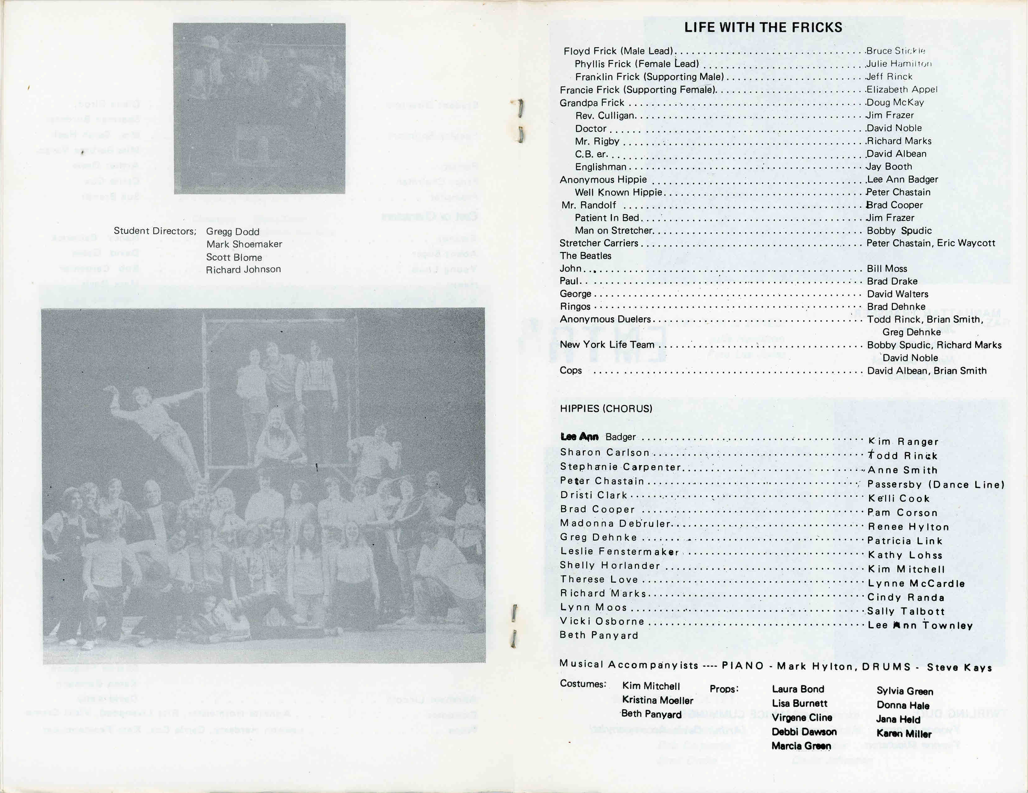 BRHS Ripples 1977 program - Life With The Fricks