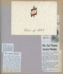 newspaper clipping - Mabel Dunbar obit. newspaper clipping - Alta Thomas obit. North Central class of 77 graduation announcement - Tracy Jackson