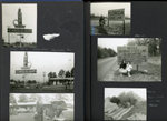 1st stop - Feb 13, 1954 - Columbus, Georgia - Candlelight Motel. John and Susan unpacking trunk at motel. Rosemary and Susan at Georgia State Line.  Quarantine sign. Susan asleep on beach.